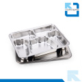 Butterfly Shape Stainless Steel Fast Food Tray & Lunchbox with Lid